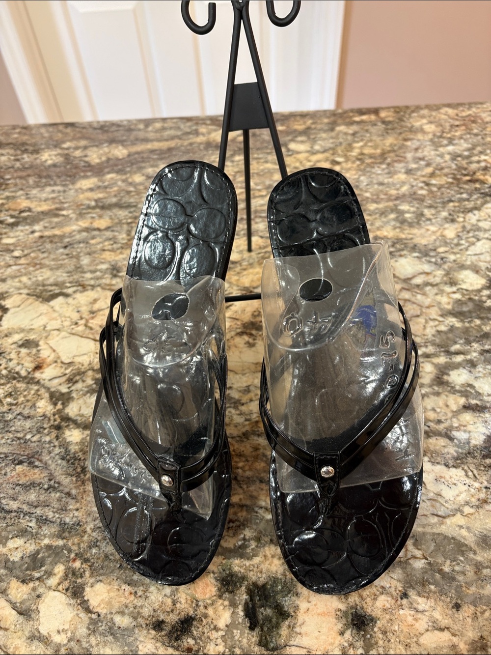 Coach Women’s Black Patent Sandals